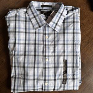 NWT Men's Banana Republic Blue Plaid Dress Casual Shirt Slim Fit XL NEW